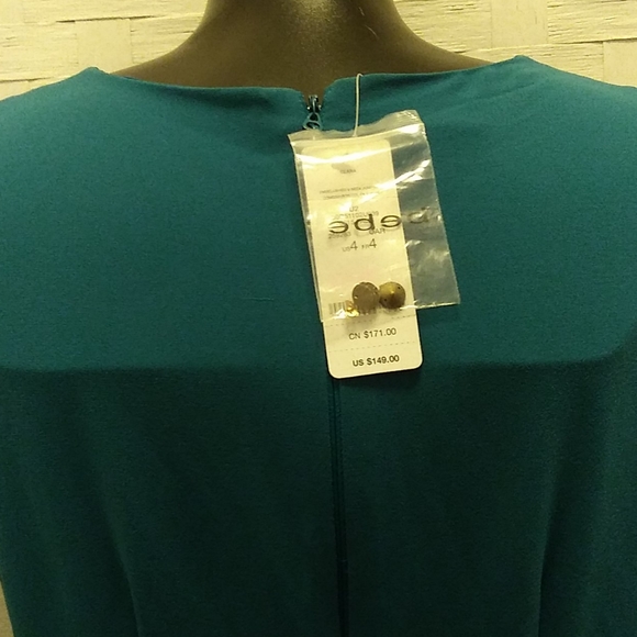 bebe Teal Wide Leg Jumpsuit - Picture 6 of 11